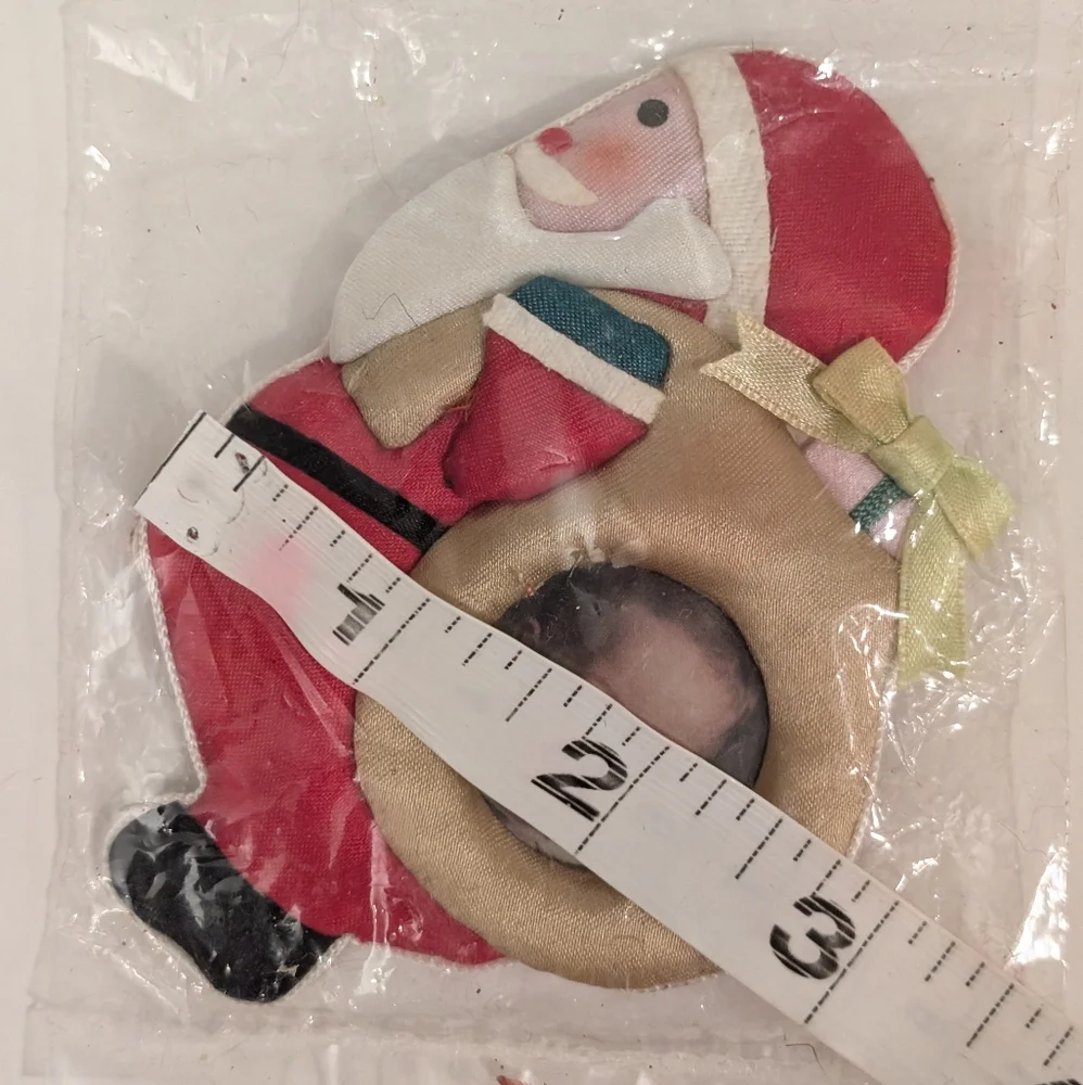Vintage Merry Magnet Christmas Tree Ornament Picture Frame Magnetic NEW